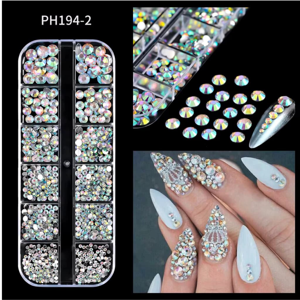 Strass e pedrarias preciosas para decoração de unhas nail artes em pedrinhas Furta cor.