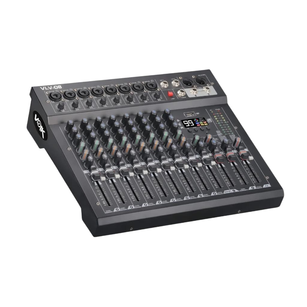 Mesa De Som Interface 8 Canais Voik VLV-08 USB PC Bluetooth