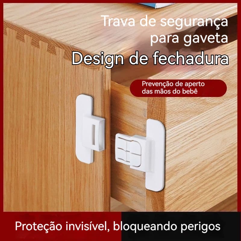 Trava Gaveta Armário Geladeira Porta Vaso Sanitário Segurança Protetor Infantil