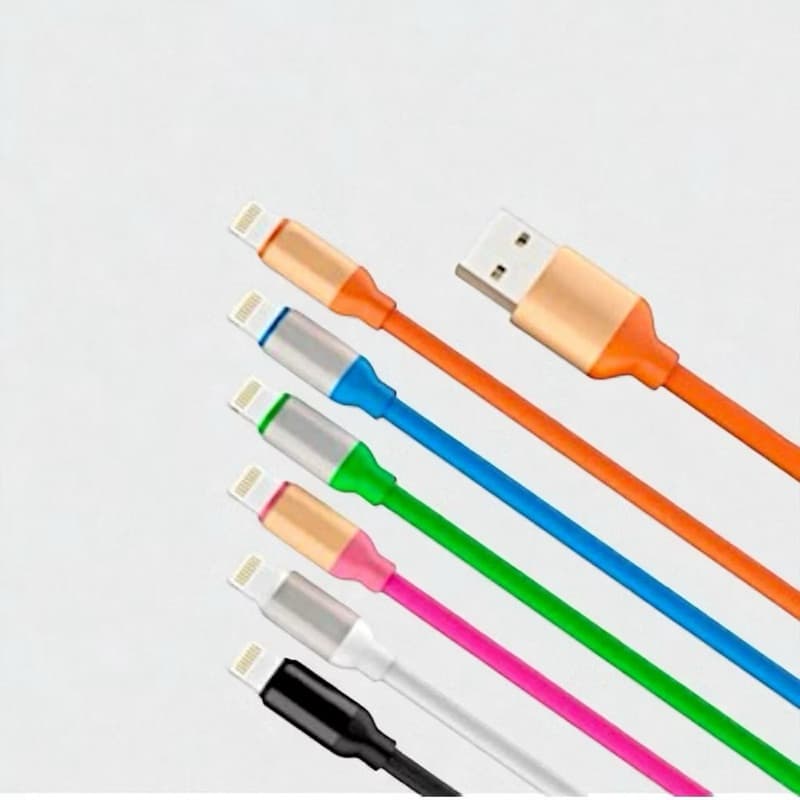 Cabo de Carga Rápida Revestido Emborrachado USB Para V8, TIPO-C E IOS