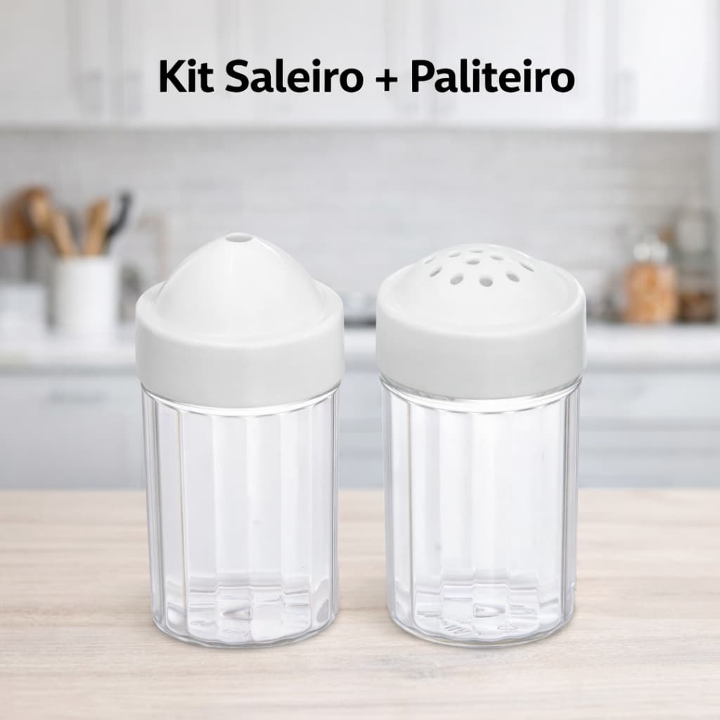Kit Saleiros e Paliteiros acrílico transparente | Organização para mesa  – 2, 4, 6 e 10 unidades