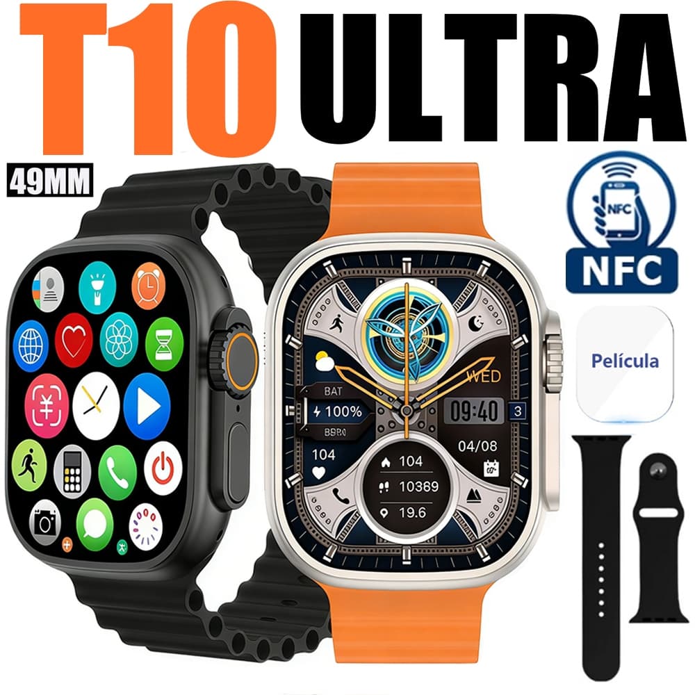 Watch T10 Ultra 3 NFC 2026 Nova Série 10 Smart Watch 2.09 Inch HD 49mm Bluetooth Com IOS/Android