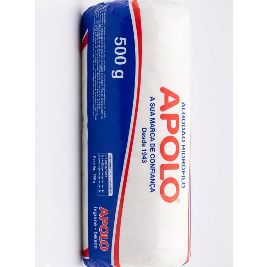 ALGODÃO HIDRÓFILO APOLO EM ROLO - MACIEZ E ABSORÇÃO SUPERIOR - TAMANHO FAMÍLIA RENDIMENTO PROFISSIONAL