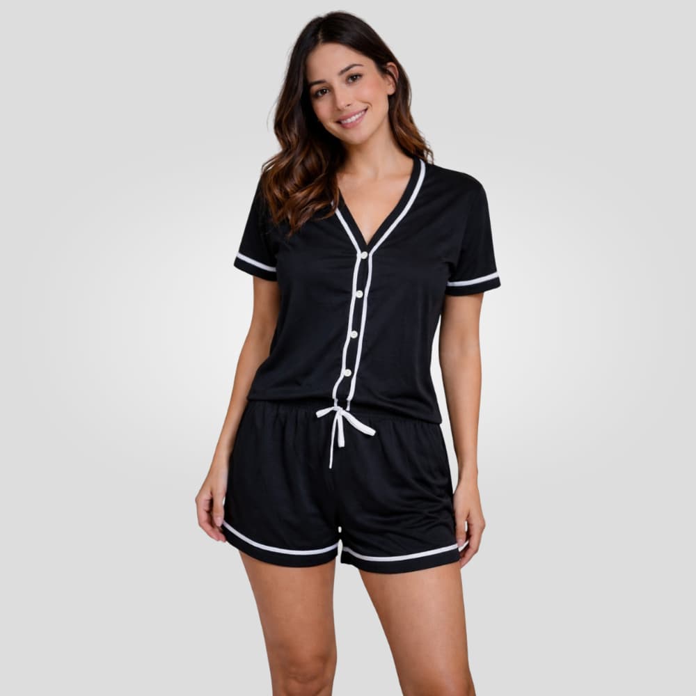 Pijama Americano Feminino com Botões Super Confortável e Elegante