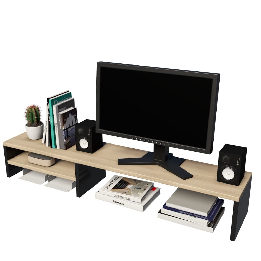 Base Elevatória P/ Monitor E Notebook Altura E Ângulo Ideal Cor Mel E Preto Mel e Preto