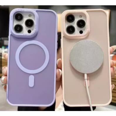 Capa de Celular com Magsafe Fosco Colorido com Alto Relevo nas Cameras para iphone 15 E 17Pro Max.