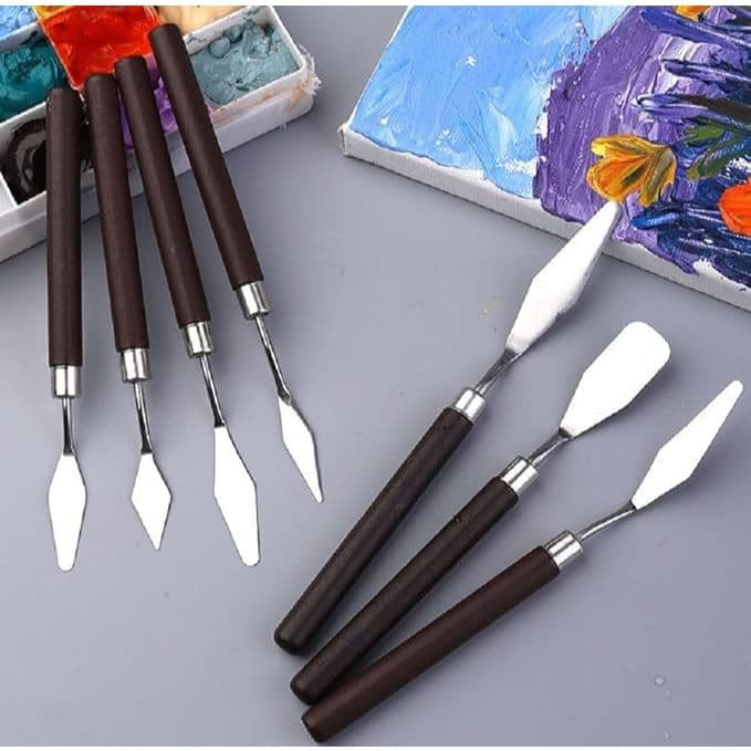 7 pcs Conjunto Ferramentas de Desenho - Faca Pintura a Óleo Aço Inoxidável e Espátula Artista