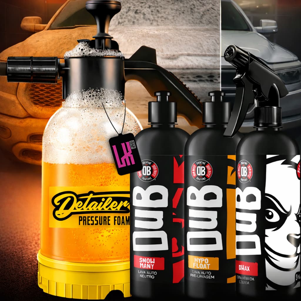 Kit Lava Carro Moto Shampoo Cera Pulverizador Gerador Espuma Snow Many Hypo Float D Wax Dub Boyz