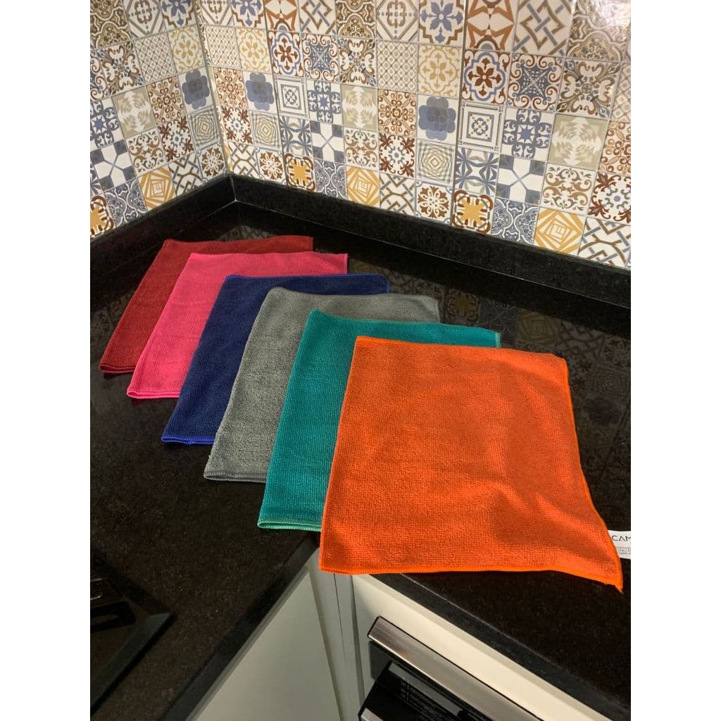 Kit 6, 12 ou 24  Panos de Microfibra 35x55cm Limpeza Sem Fiapos Cor Sortidas Grande