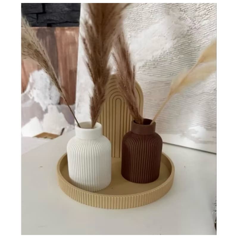 Kit Decoração Boho, Vasos e bandeija 4 peças, Decoração Minimalista.