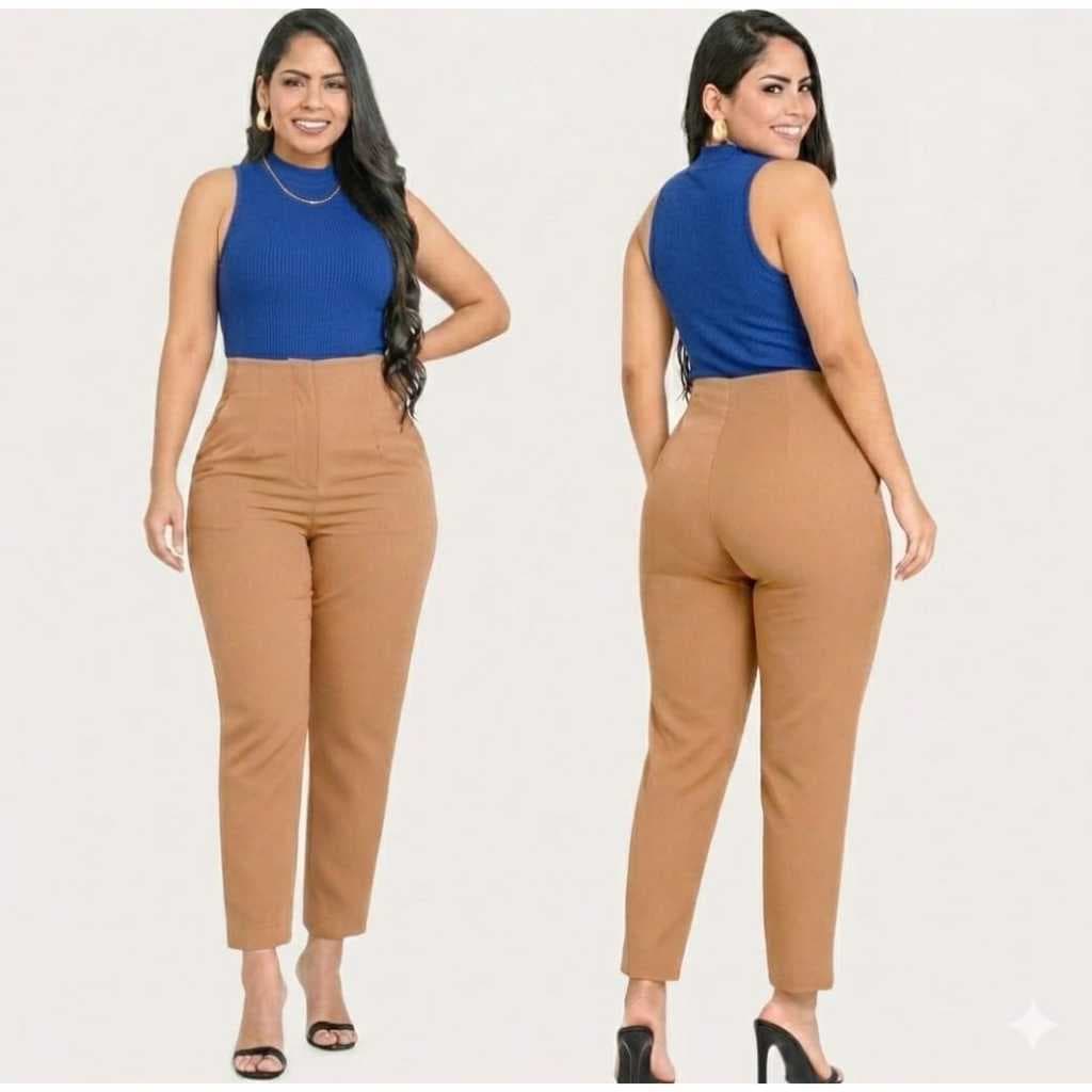 calça feminina cintura alta elegante  y sufisticacaon