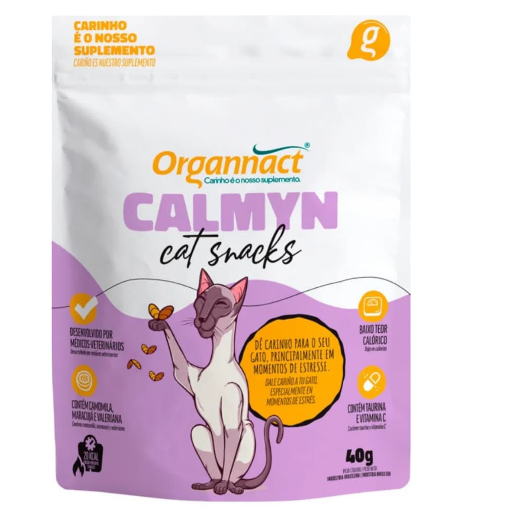 Calmyn Cat Snacks Para Gatos 40g - OrgannactCalmyn Cat Snacks Para Gatos 40g - Organnact Calmyn Cat Snacks Para Gatos 40