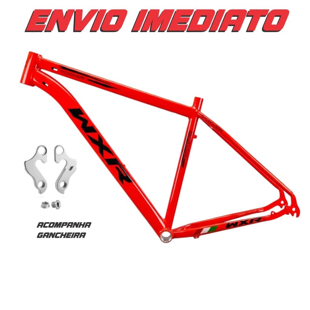 Quadro De Bicicleta Aro 29 WXR FOXXER Alumínio Mtb Com Gancheira - Cor Laranja Neon