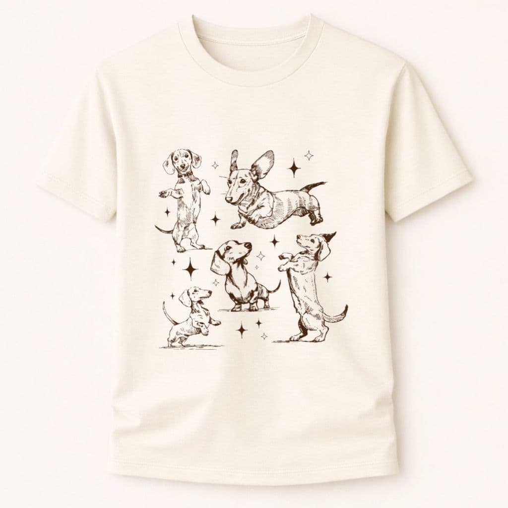 Camiseta Cachorro Dachshund Blusa Estampa Salsicha Camisa 100% Algodão