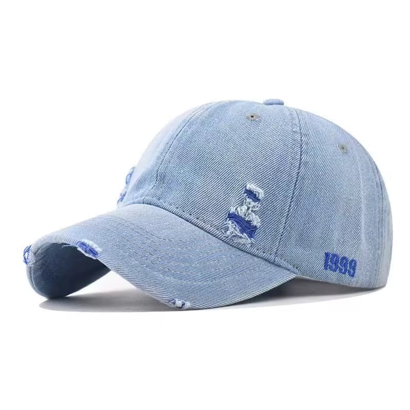 Boné Aba Curva Bulier Modas Jeans Old Destroyed 1999 Rasgadinho Azul Tamanho Un