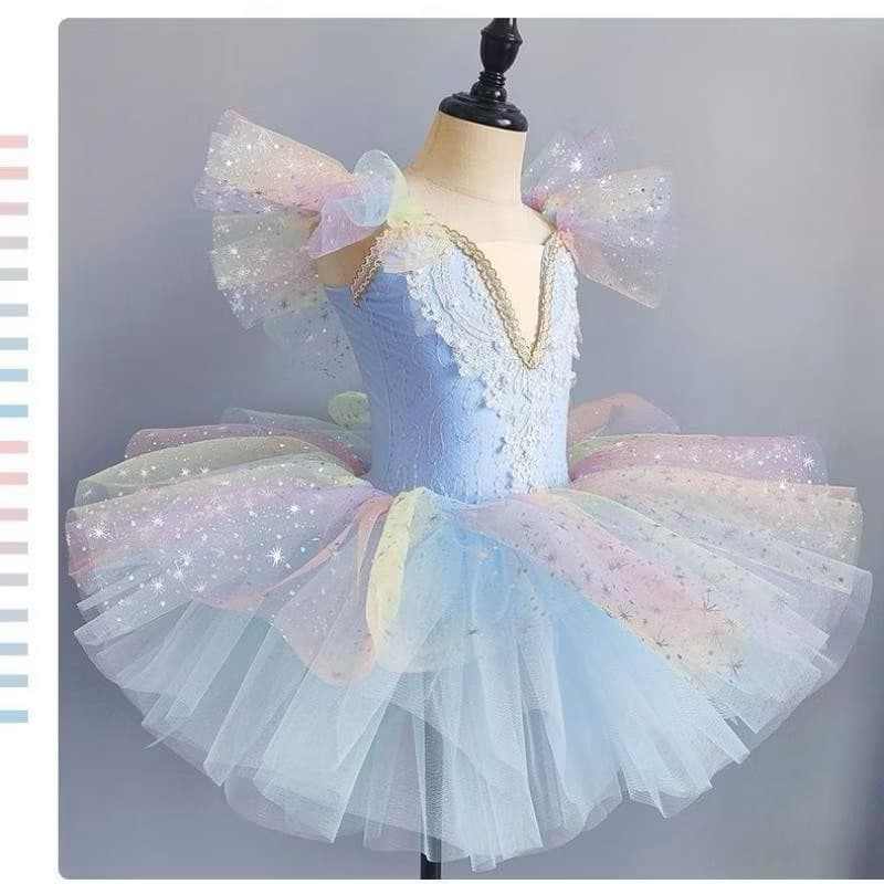 Saia de dança para meninas de balé, saia de gaze inchada para dança de bebê