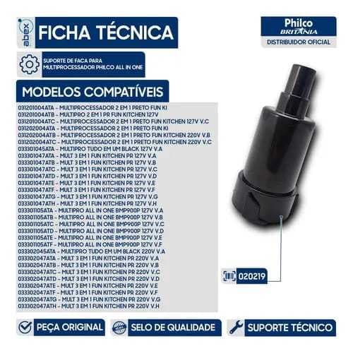Suporte de Faca Plástico para Multiprocessador PHILCO All In One - Peça Original