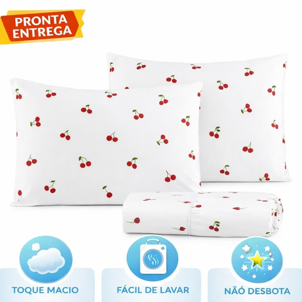 Jogo De Cama Casal Padrão 3 Peças Percal Estampado 180 Fios