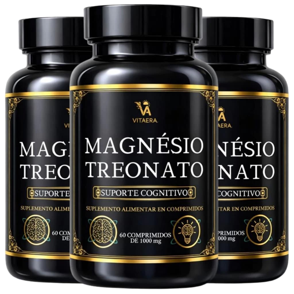 03 Treonato Magnesio Treonina Fórmula Concentrada Total 180 Comprimidos (KIT PARA 03 MESES CONSUMO)