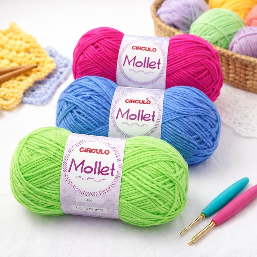 Lã Mollet Círculo 40g – Ideal para Crochê, Tricô e Amigurumi