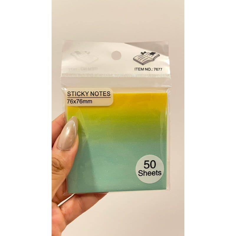 Bloco de Notas Adesivas Glitter Degradê - Sticky Notes Aesthetic 50 Folhas