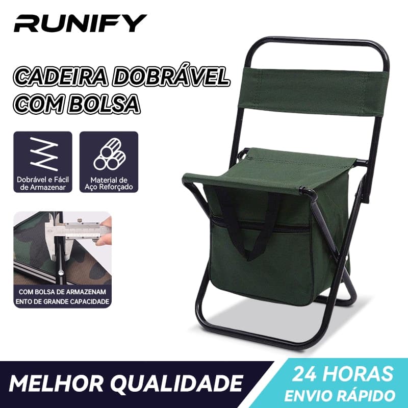 Cadeira Dobrável Pé de Metal Portátil Impermeável Pesca Praia Acampamento Trilha Com Bolsa