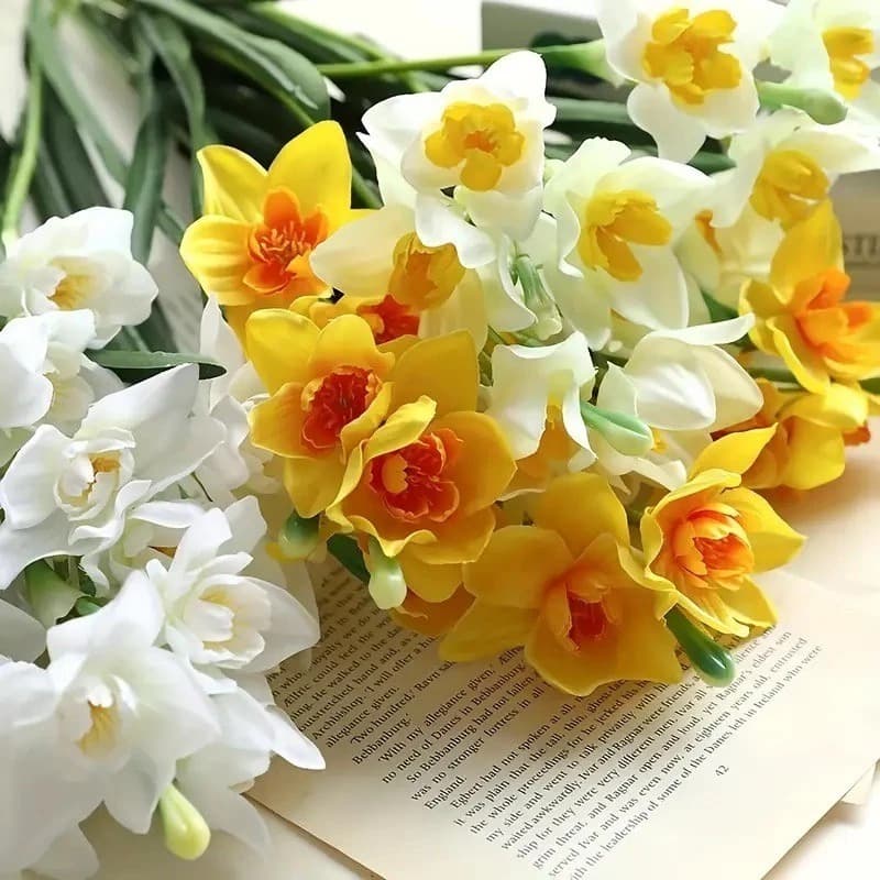 Buquê Flores Artificiais De Narciso De Seda Casamento Decoração- TLH10342