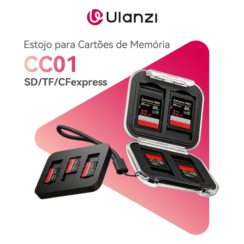 ULANZI CC01 Case: Estojo de Proteção e Armazenamento para Cartões de Memória