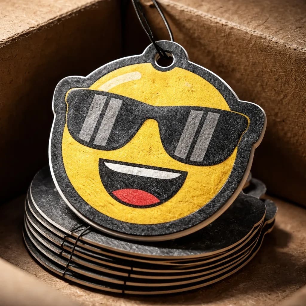 Kit 4 Cheirinho de Carro Automotivo Emoji Aromatizante Lava Rapido
