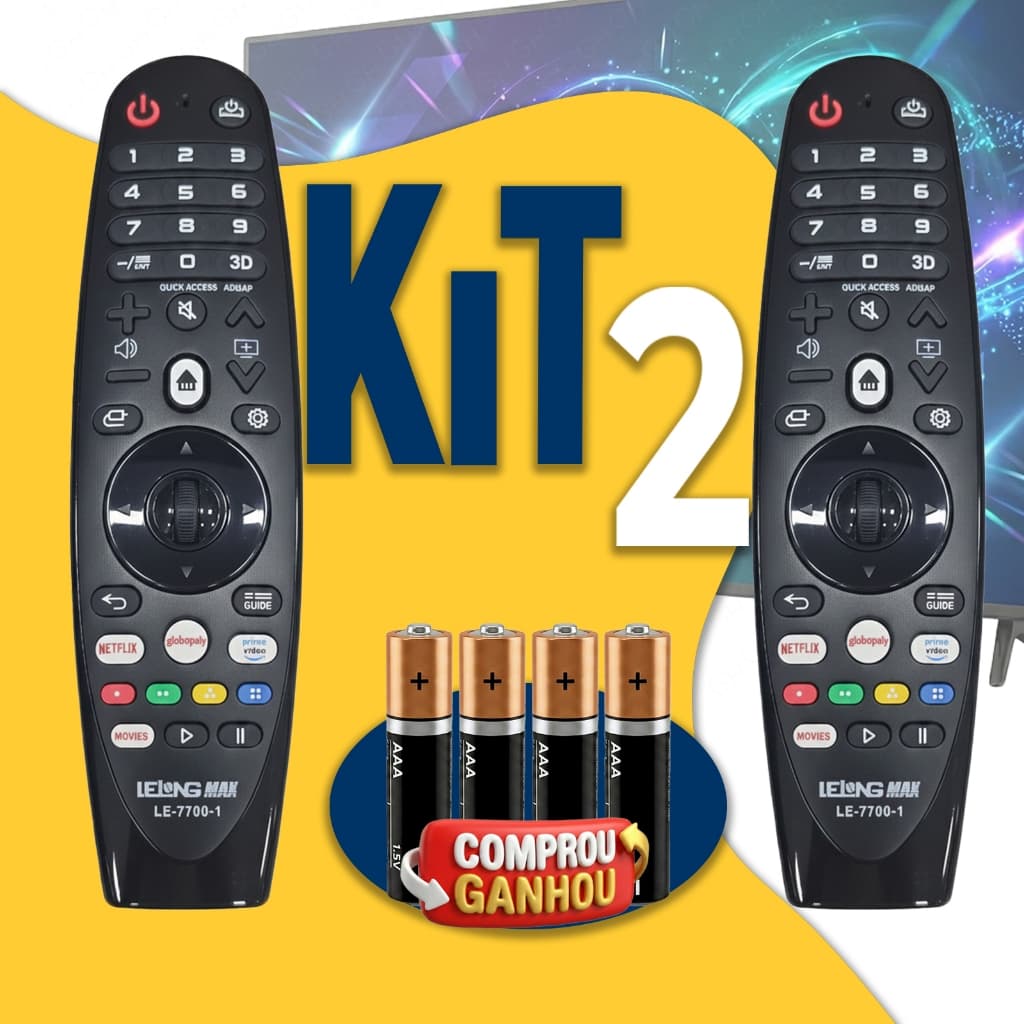 Controle Remoto Substituto Para LG Smart TV Comando De Voz Magic Remote Lelong LE-7700-1 Teclas Macias Alta Qualidade
