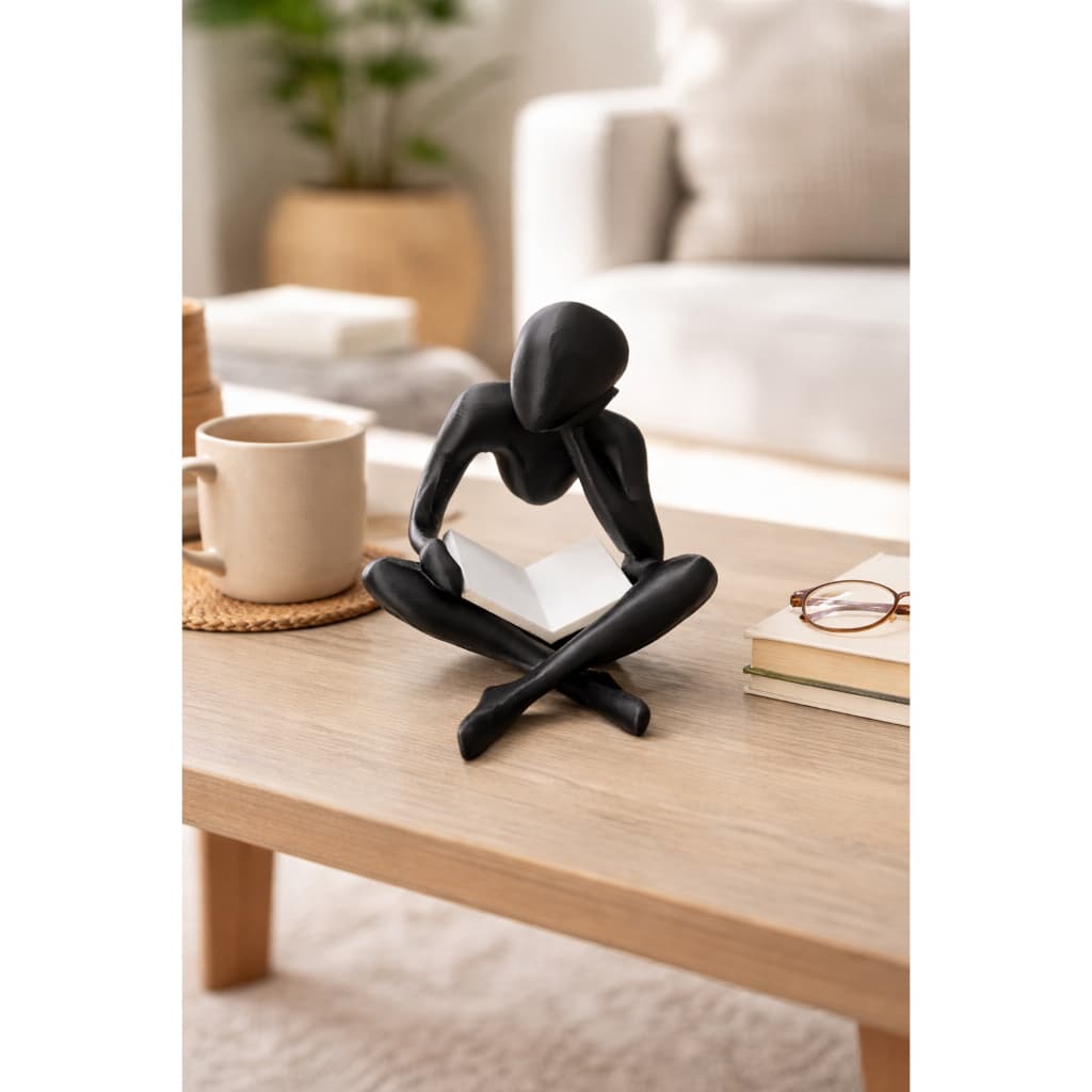 Estátua Decorativa Leitor 15cm Porta Livros Escultura Moderna