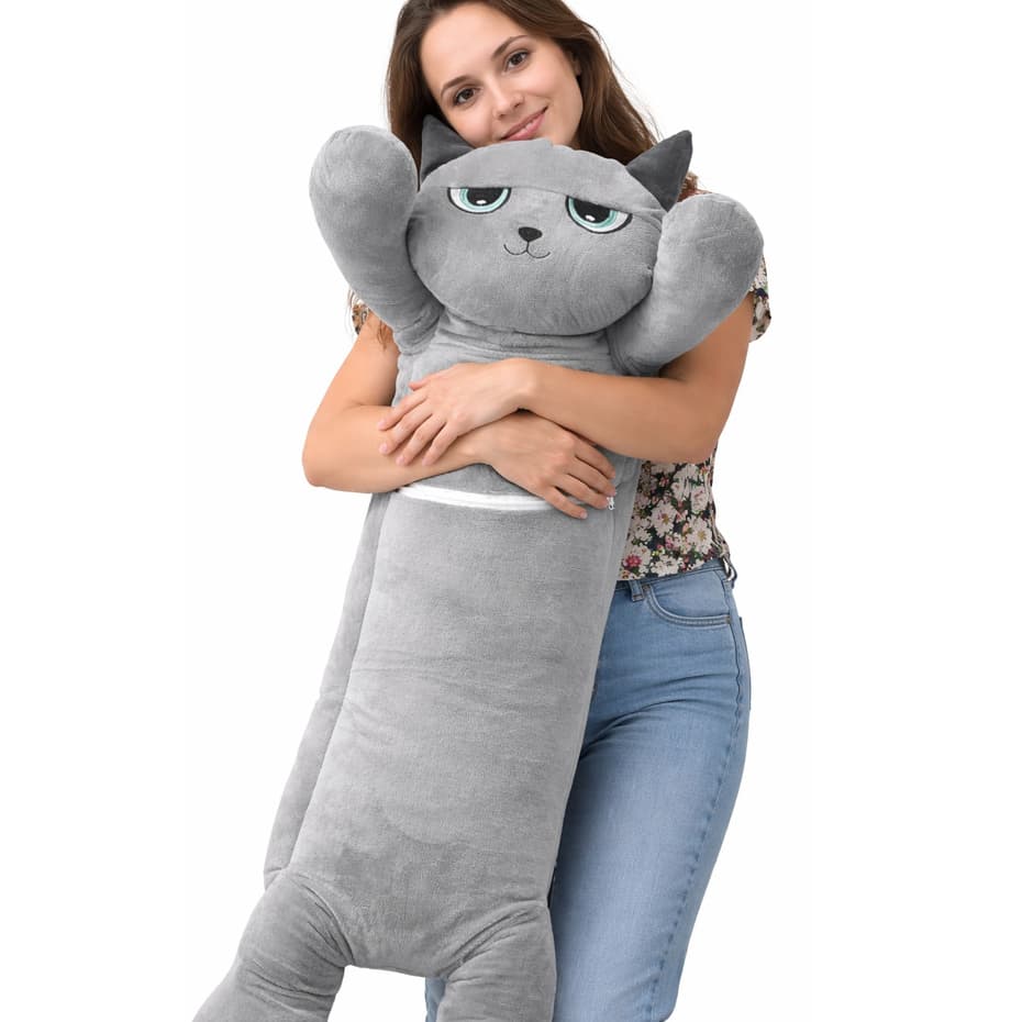 Xuxão Gato Gigante 1,10m Travesseiro Premium Extra Macio Presente Infantil Adulto Envio Imediato