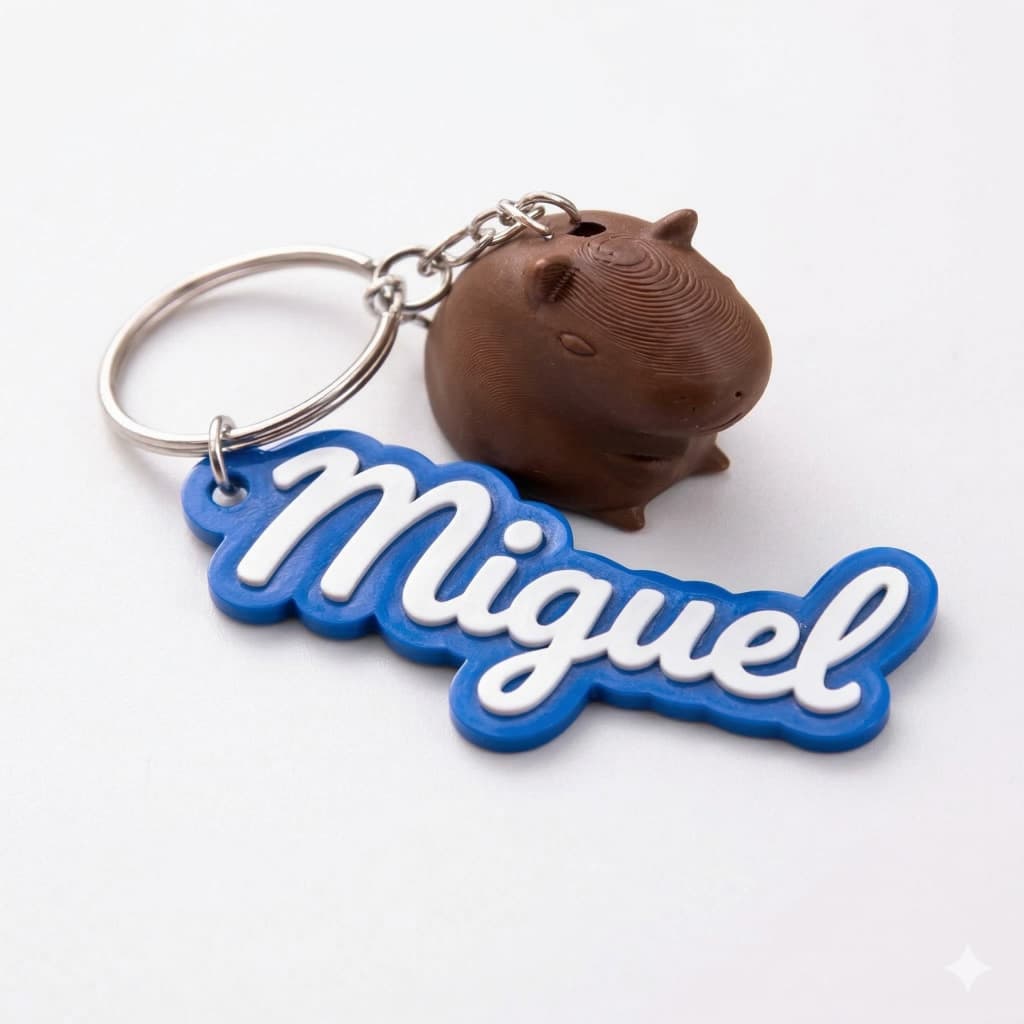 Chaveiro Capivara Personalizado Com Nome Para Mochila Estojo Lancheira Lembrancinha Cursiva