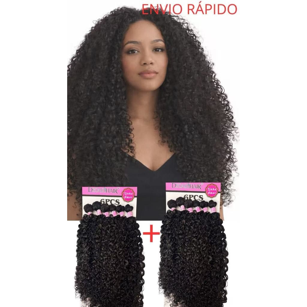 Cabelo Orgânico Cacheado Premium  Belezura – 2 Pacotes – Até 80°C- 70-75-80cm no mesmo pacote!!