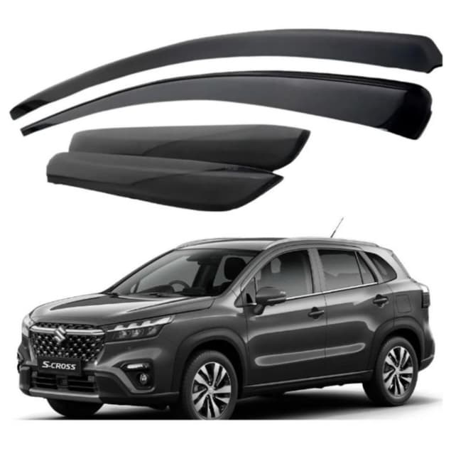 Calha Defletor de Chuva Suzuki S-Cross Todos 4 Portas Acrílico Fumê Ecoflex