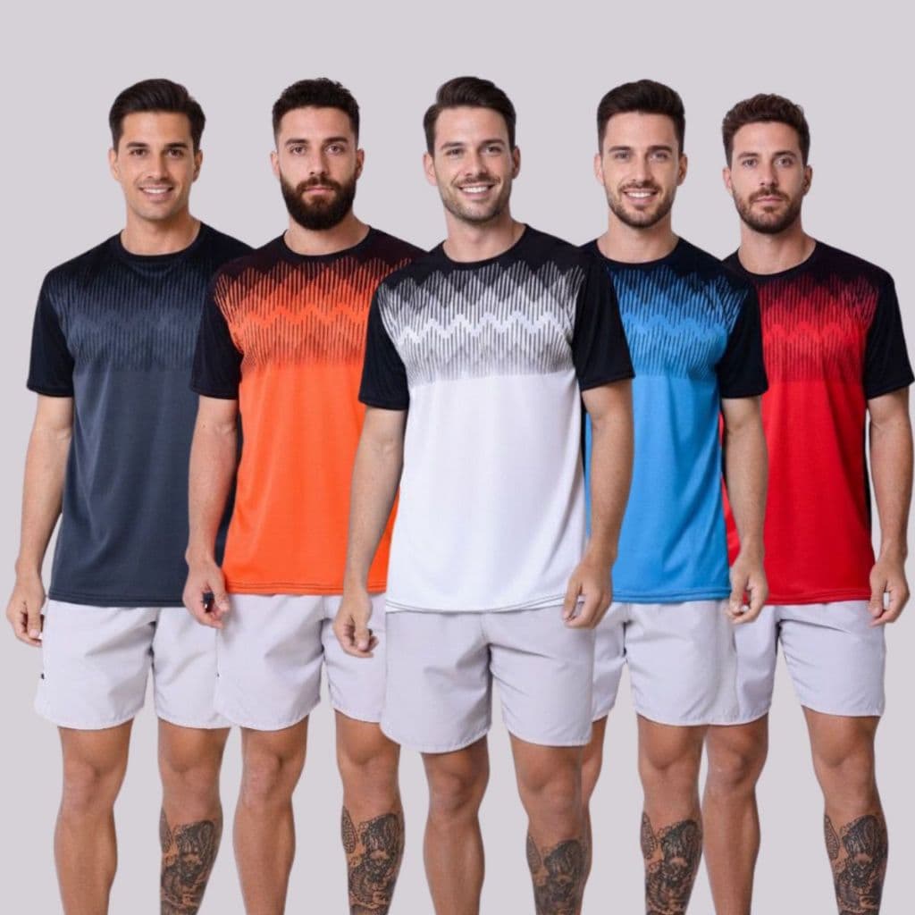 Kit5 Camisas Camisetas Dry Fit  Masculina Academia Manga Curta Esportivo-Corrida-Atividade Fisica