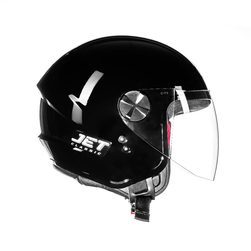 Capacete Moto Urbano Aberto Fly Jet Hg Preto Brilho