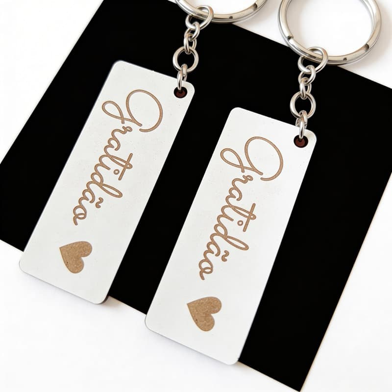 Chaveiros Gratidão 10/30/50/100 com Coração em Mdf 3mm Lembrança 2 cores disponiveis