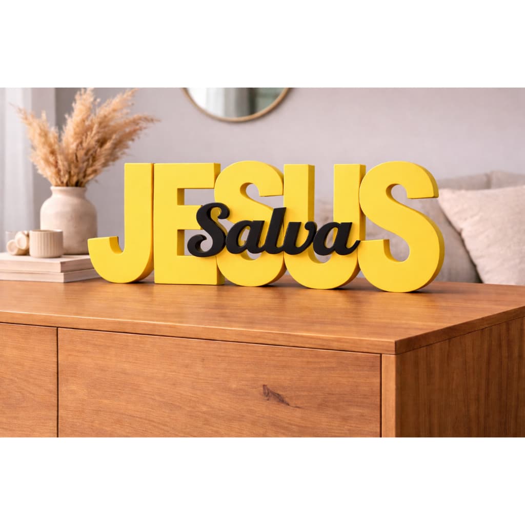 Enfeite Decorativo Jesus Salva Moderno para Sala Aparador Mesa