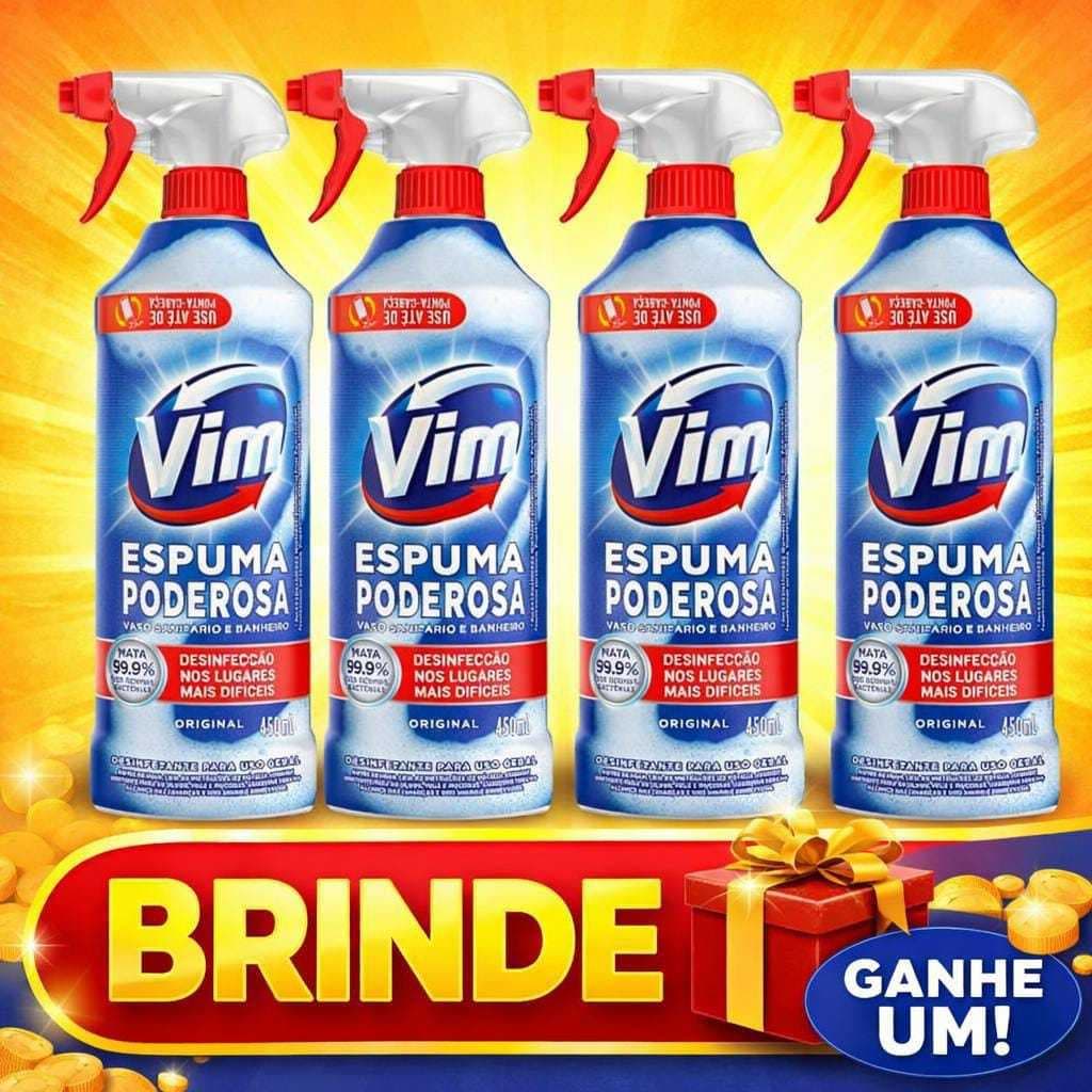 VIM Espuma Poderosa – Limpeza Pesada + BRINDE Surpresa