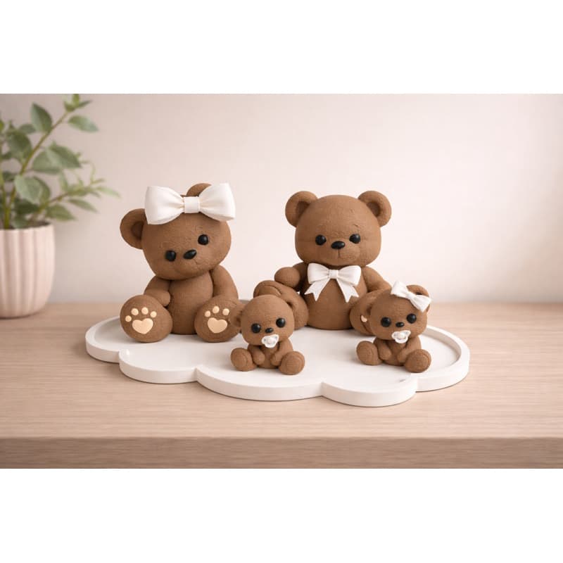 Família Urso Encantadora 🧸 Decoração Infantil para Quarto de Bebê | Kit Presente Lindo