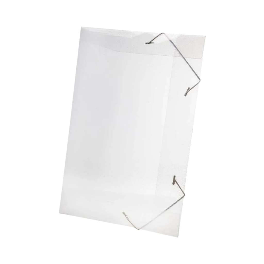 10 Pasta Plastica Com Elastico Oficio Transparente Cristal