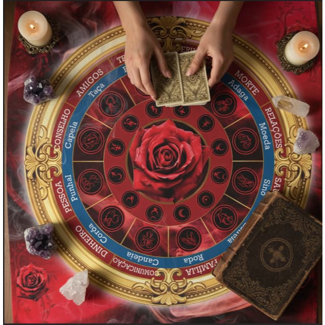Toalha para Jogo de Tarot, Baralho, Cartomantes, Oráculos - MESA 16