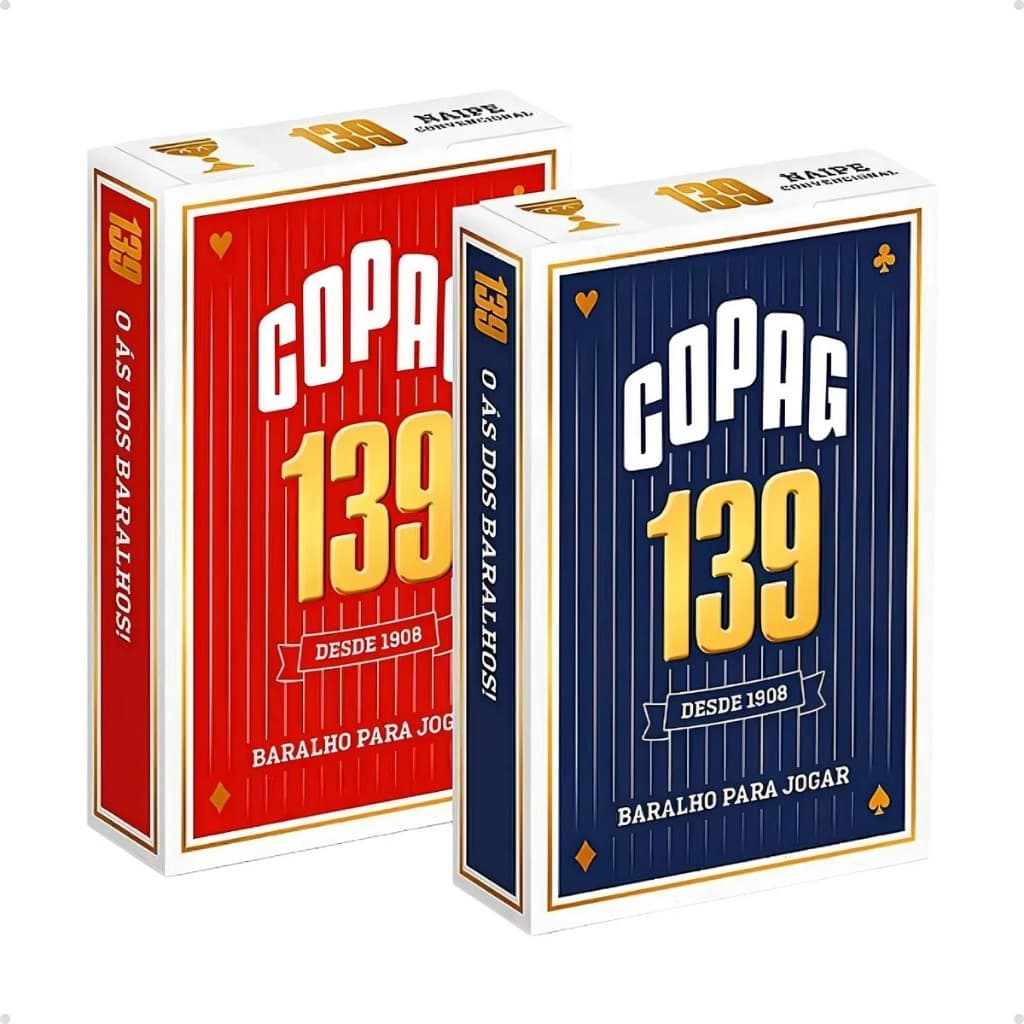 Kit 2 Baralhos Copag 139 Azul Vermelho Naipe Grande Original