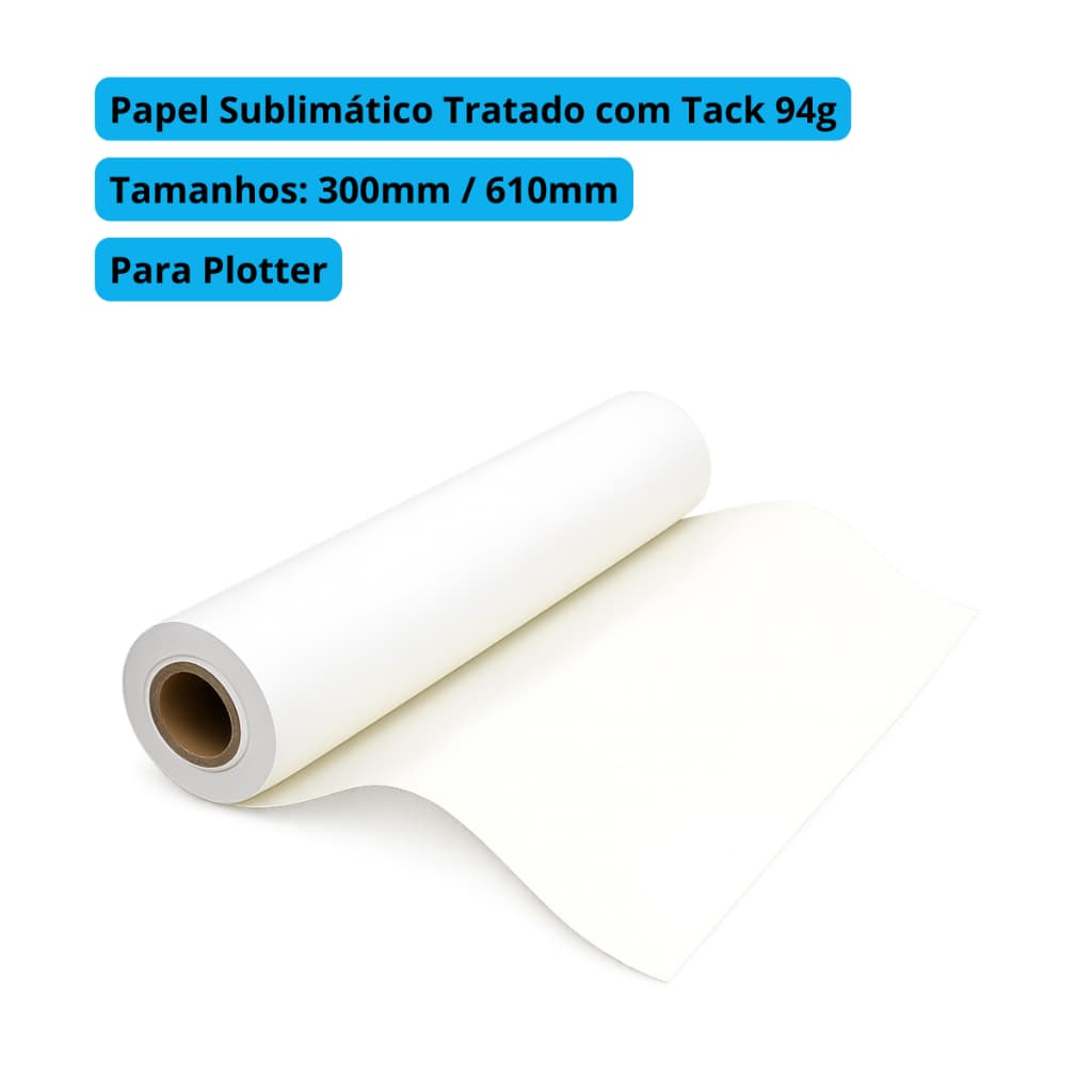 Bobina Papel Sublimático 94g Alta Transferência 50m Secagem Rápida - ML Print