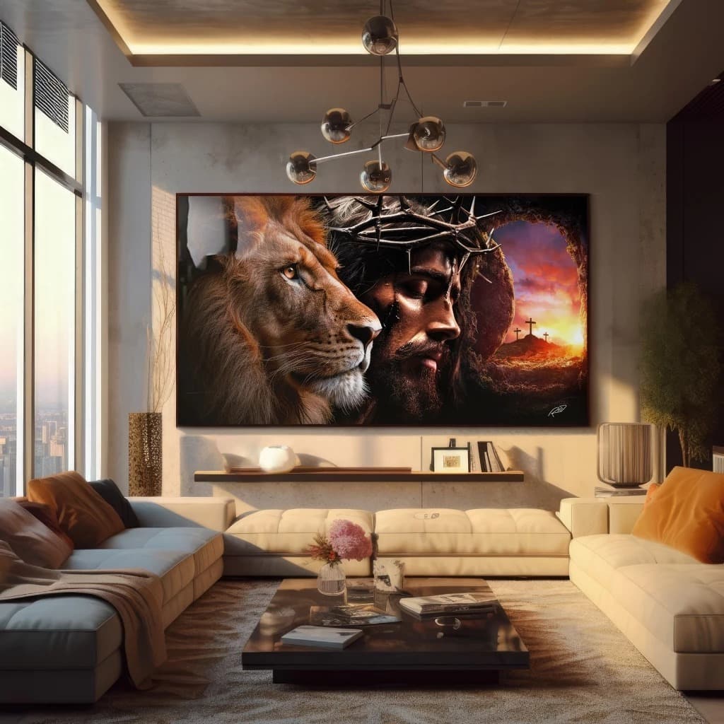 Quadro Decorativo GRANDE Alta Resolução Para Sala Quarto Escritório Quadro Leão de Judá