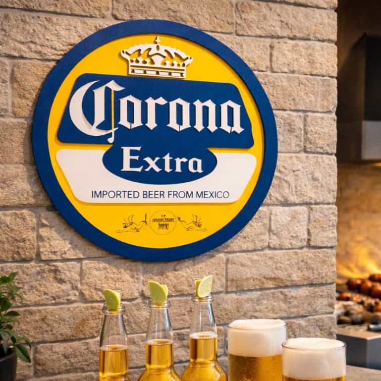 Placa Decorativa Corona Extra Cerveja Decoração para Bar e Área Gourmet
