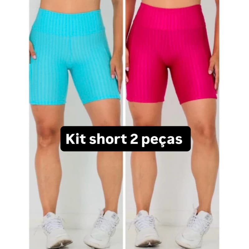 kit 2 peças shorts academia short fitness estampado liso kit short kit shorts