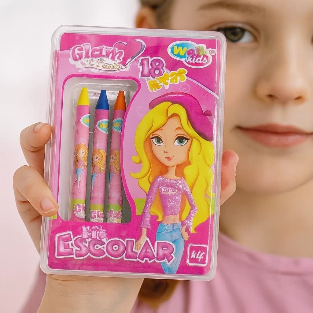 Estojo escolar infantil desenho pintura lapis caneta giz barbie material criativo de achadinhos