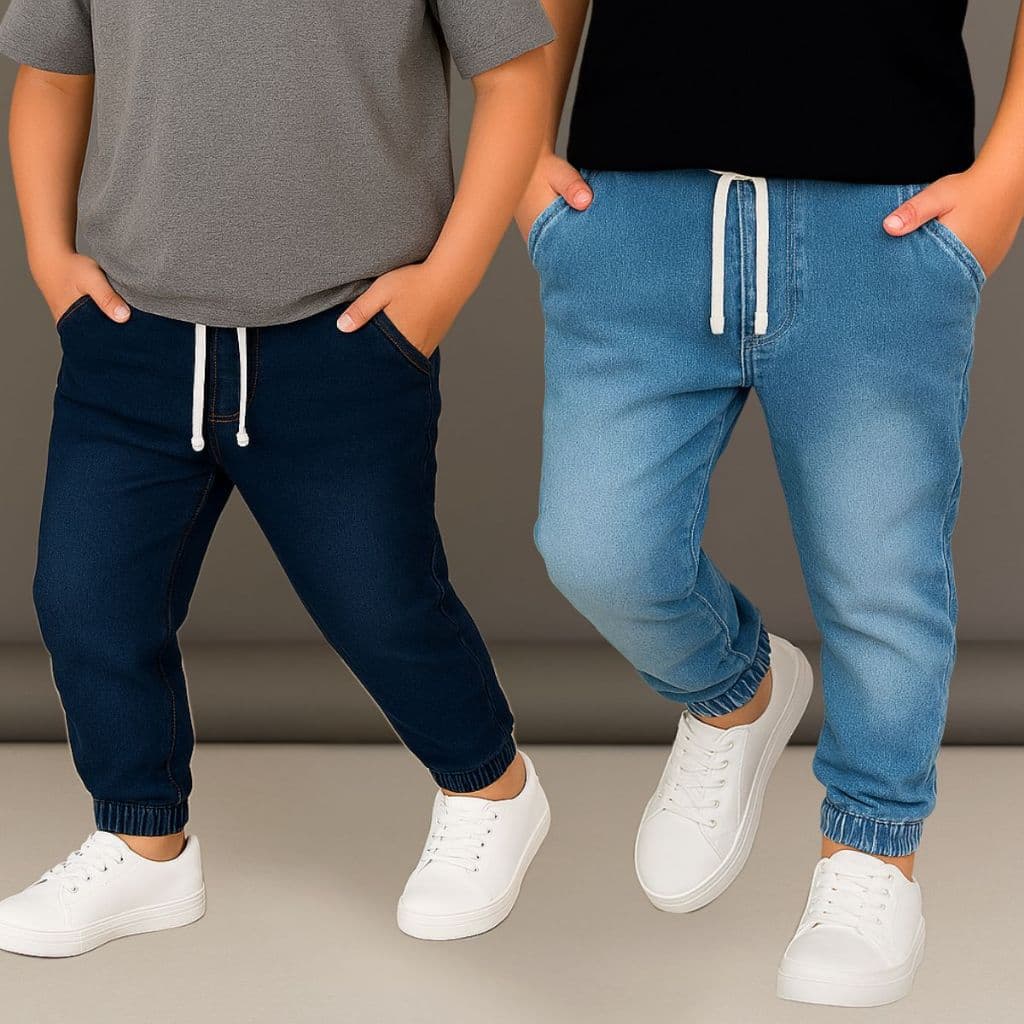 Kit 2 Calças Jogger Infantil com Lycra Menino 2 Ao 16 Juvenil